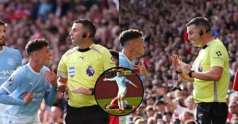 Phil Foden nhận thẻ đỏ trong derby Manchester, tranh cãi xoay quanh Bruno Fernandes
